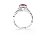 White gold Fancy Pink Asscher Cut Solitaire Diamond Ring with Six-Prong Setting and Classic Band_275
