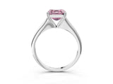 White gold Fancy Pink Asscher Cut Solitaire Diamond Ring with Six-Prong Setting and Classic Band_33