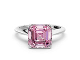 White gold Fancy Pink Asscher Cut Solitaire Diamond Ring with Six-Prong Setting and Classic Band_42