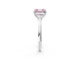 White gold Fancy Pink Asscher Cut Solitaire Diamond Ring with Six-Prong Setting and Classic Band_44