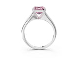 White gold Fancy Pink Asscher Cut Solitaire Diamond Ring with Six-Prong Setting and Classic Band_45