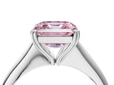 White gold Fancy Pink Asscher Cut Solitaire Diamond Ring with Six-Prong Setting and Classic Band_46