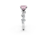 White gold Fancy Pink Asscher  Cut Solitaire Diamond Twisted Band with Pave Setting_18