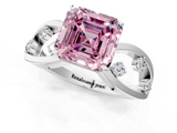 White gold Fancy Pink Asscher  Cut Solitaire Diamond with Side Stones on Criss-Cross Band and Four-Prong Setting_18