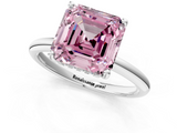 White gold Fancy Pink Asscher  Cut Solitaire Engagement Ring with Four-Prong Setting and Classic Band_19