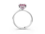White gold Fancy Pink Asscher  Cut Solitaire Engagement Ring with Four-Prong Setting and Classic Band_20