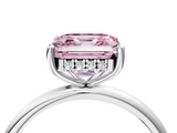 White gold Fancy Pink Asscher  Cut Solitaire Engagement Ring with Four-Prong Setting and Classic Band_21