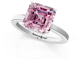 White gold Fancy Pink Asscher  Cut Solitaire Engagement Ring with Four-Prong Setting on a Classic Band_1