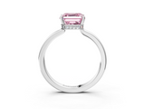 White gold Fancy Pink Asscher  Cut Solitaire Engagement Ring with Four-Prong Setting on a Classic Band_3