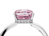 White gold Fancy Pink Asscher  Cut Solitaire Engagement Ring with Four-Prong Setting on a Classic Band_4