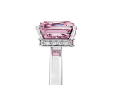 White gold Fancy Pink Asscher  Cut Solitaire Engagement Ring with Four-Prong Setting on a Classic Band_5