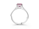White gold Fancy Pink Asscher Cut Solitaire Engagement Ring with Tapered Band and Four-Prong Setting_18