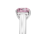 White gold Fancy Pink Asscher Cut Solitaire Engagement Ring with Tapered Band and Four-Prong Setting_20