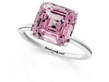 White gold Fancy Pink Asscher  Cut Solitaire Engagement Ring with Thin Band and Four-Prong Setting_21