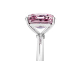 White gold Fancy Pink Asscher  Cut Solitaire Engagement Ring with Thin Band and Four-Prong Setting_25