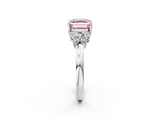 White gold Fancy Pink Asscher  Cut Solitaire Floral Diamond Ring with Four-Prong Setting_36