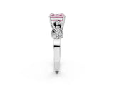 White gold Fancy Pink Asscher Cut Solitaire Milgrain Leaf Band with Prong Setting_15