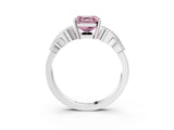 White gold Fancy Pink Asscher Cut Solitaire Milgrain Leaf Band with Prong Setting_15