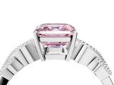 White gold Fancy Pink Asscher Cut Solitaire Milgrain Leaf Band with Prong Setting_16