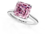 White gold Fancy Pink Asscher  Cut Solitaire Ring with Cathedral Band and Four-Prong Setting_1