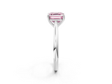 White gold Fancy Pink Asscher  Cut Solitaire Ring with Cathedral Band and Four-Prong Setting_2