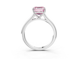 White gold Fancy Pink Asscher  Cut Solitaire Ring with Cathedral Band and Four-Prong Setting_3