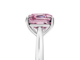 White gold Fancy Pink Asscher  Cut Solitaire Ring with Cathedral Band and Four-Prong Setting_5