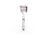 White gold Fancy Pink Asscher  Cut Solitaire Ring with Four-Prong Setting and Classic Band_19