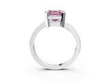 White gold Fancy Pink Asscher  Cut Solitaire Ring with Four-Prong Setting and Classic Band_19