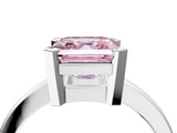 White gold Fancy Pink Asscher  Cut Solitaire Ring with Four-Prong Setting and Classic Band_21