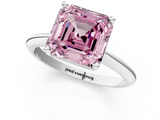 White gold Fancy Pink Asscher  Cut Solitaire Ring with Four-Prong Setting on a Classic Band_1
