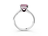 White gold Fancy Pink Asscher  Cut Solitaire Ring with Four-Prong Setting on a Classic Band_3