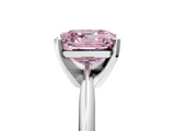 White gold Fancy Pink Asscher  Cut Solitaire Ring with Four-Prong Setting on a Classic Band_5