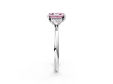 White gold Fancy Pink Asscher  Cut Solitaire Ring with Thin Band and Four-Prong Setting_19
