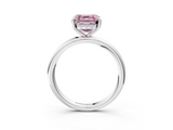 White gold Fancy Pink Asscher  Cut Solitaire Ring with Thin Band and Four-Prong Setting_20