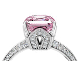 White gold Fancy Pink Asscher Cut Solitaire Split Shank Pave Diamond Engagement Ring with Four-Prong Setting_52