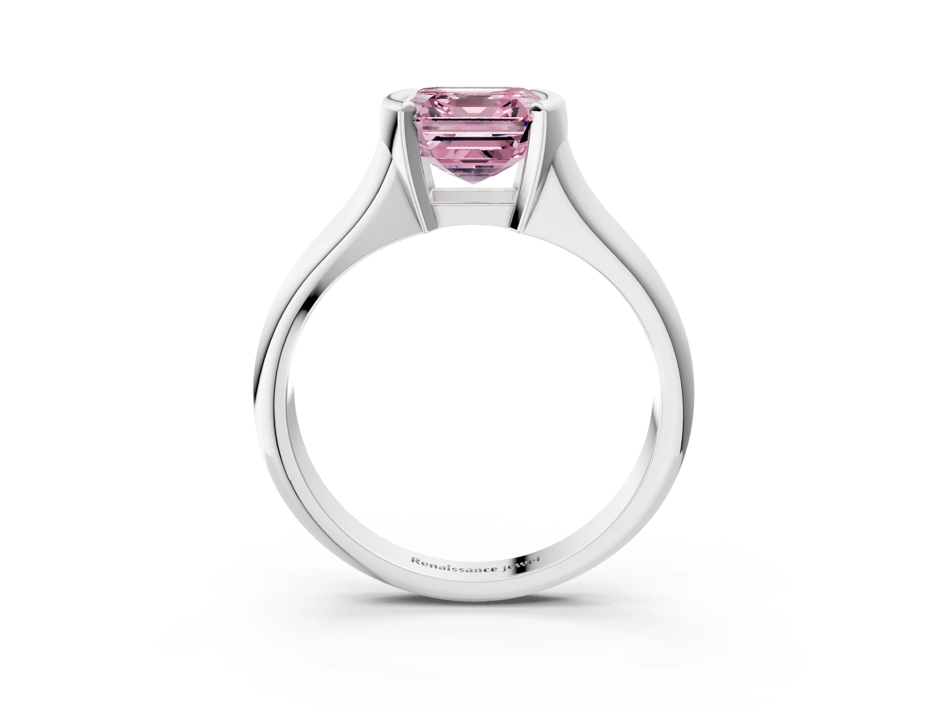 White gold Fancy Pink Asscher Cut Solitaire Tension Set Diamond Ring with Split Shank Band_27