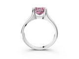 White gold Fancy Pink Asscher Cut Solitaire Tension Set Diamond Ring with Split Shank Band_39