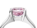 White gold Fancy Pink Asscher Cut Solitaire Tension Set Diamond Ring with Split Shank Band_40