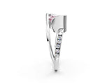 White gold Fancy Pink Asscher Cut Solitaire Tension-Set Diamond Split Shank Ring_2