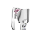 White gold Fancy Pink Asscher Cut Solitaire Tension-Set Diamond Split Shank Ring_5