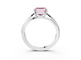 White gold Fancy Pink Asscher  Cut Solitaire Twist Band Ring with Four-Prong Setting_20