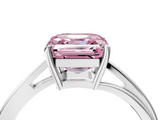 White gold Fancy Pink Asscher  Cut Solitaire Twist Band Ring with Four-Prong Setting_21