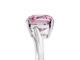 White gold Fancy Pink Asscher  Cut Solitaire Twist Band Ring with Four-Prong Setting_22