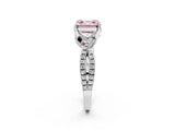 White gold Fancy Pink Asscher Cut Solitaire Twist Pave Diamond Engagement Ring with Prong Setting_14