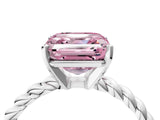 White gold Fancy Pink Asscher  Cut Solitaire Twisted Band with Four-Prong Setting_33