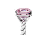 White gold Fancy Pink Asscher  Cut Solitaire Twisted Band with Four-Prong Setting_34