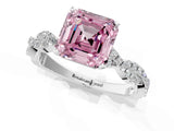 White gold Fancy Pink Asscher Cut Solitaire Twisted Pave Band with Four-Prong Setting_16