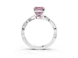 White gold Fancy Pink Asscher Cut Solitaire Twisted Pave Band with Four-Prong Setting_18