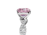 White gold Fancy Pink Asscher Cut Solitaire Twisted Pave Band with Four-Prong Setting_20